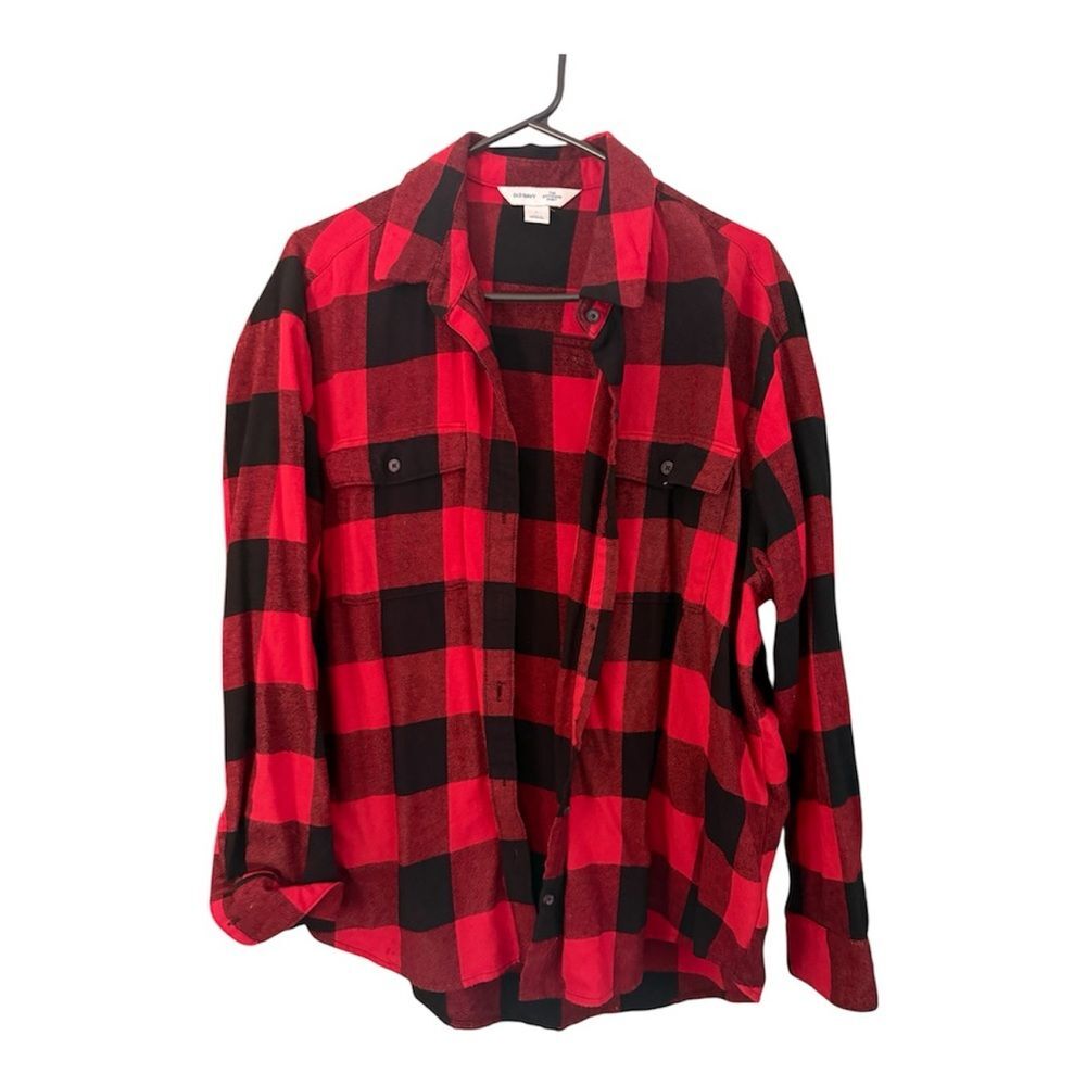 Old Navy Red and Black Buffalo Plaid The Boyfriend Shirt
